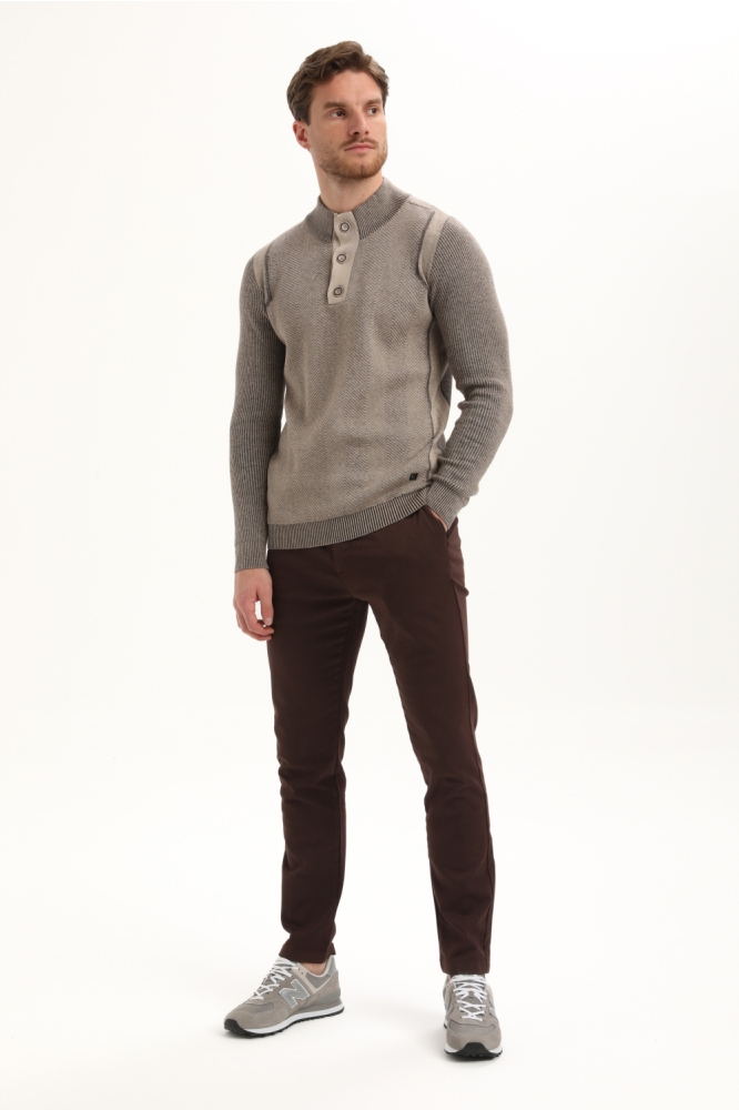 Gabbiano taupe dames trui | Model