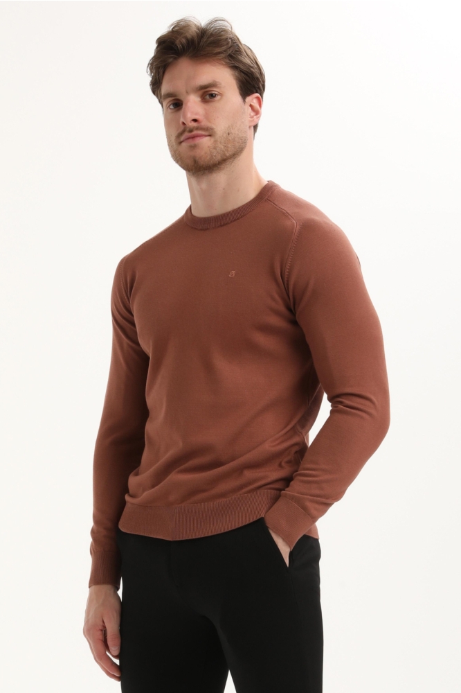 Gabbiano taupe heren trui | Model zijaanzicht