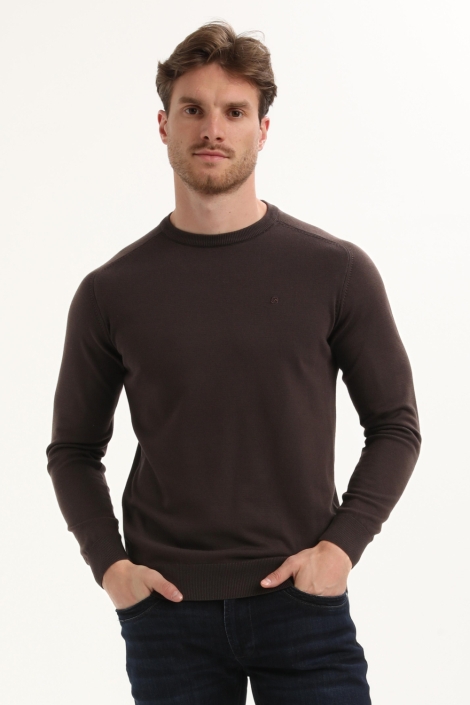 Gabbiano bruine heren trui | Model vooraanzicht