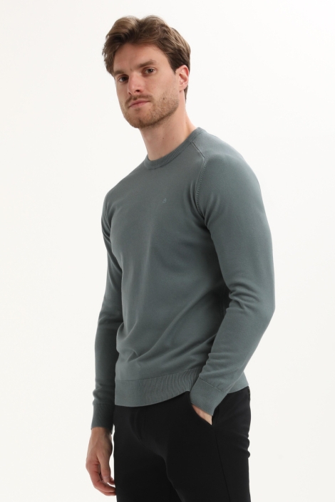 Gabbiano blauwe heren trui | Model zijaanzicht