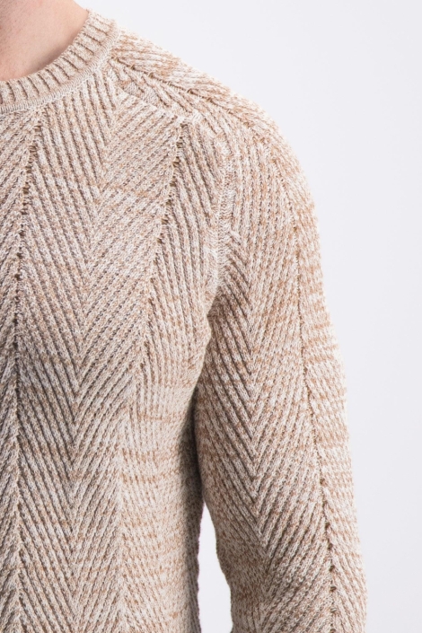 Gabbiano beige heren trui | Close up