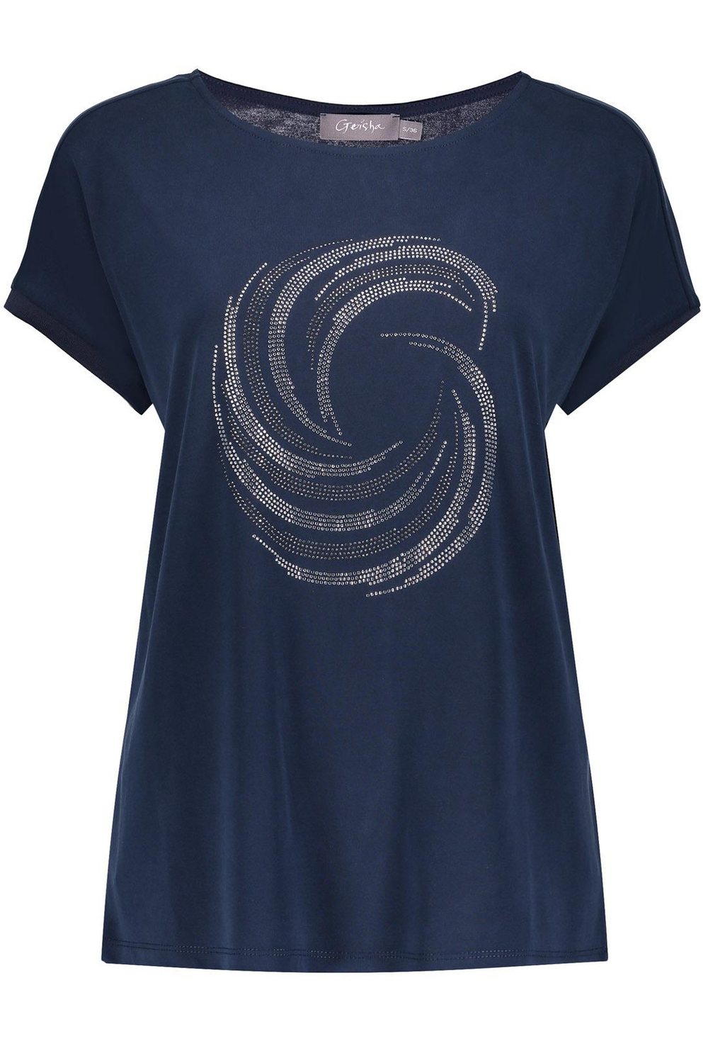 modal t shirt met rhonestones 49 geisha t-shirt navy