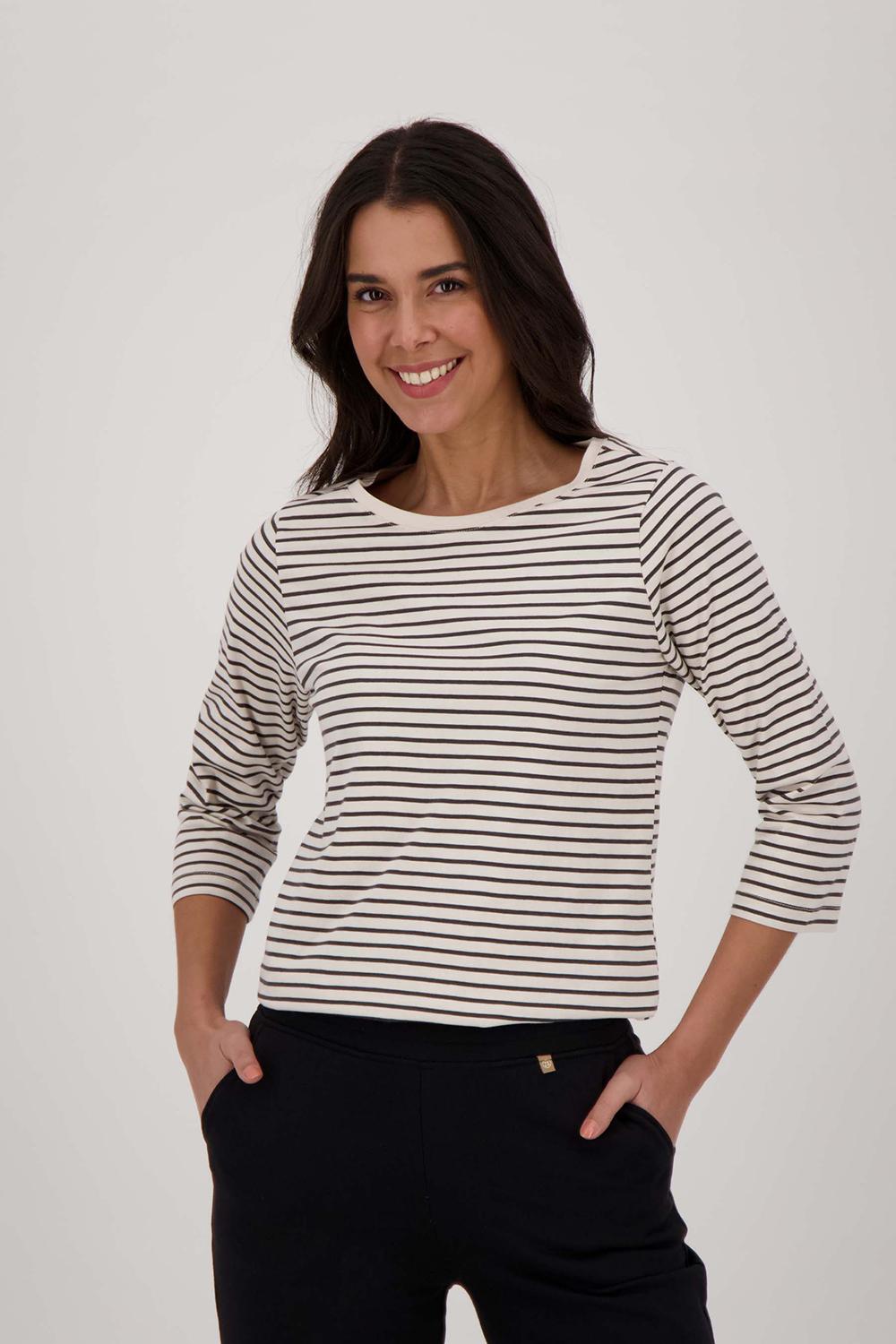 streep shirt lange mouw 0305 016 8500 zusss t shirt zand off black