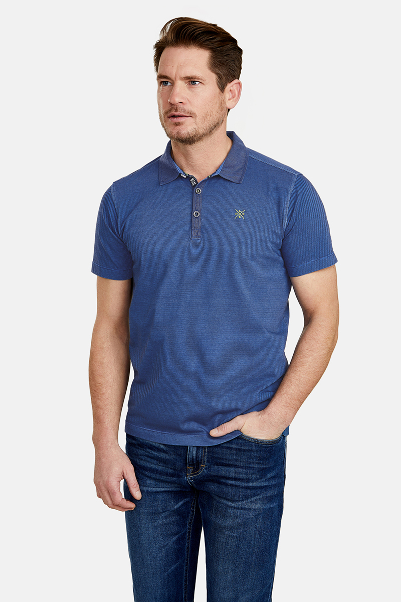 poloshirt met fijne dwarsstrepen 2023207 lerros polo 440