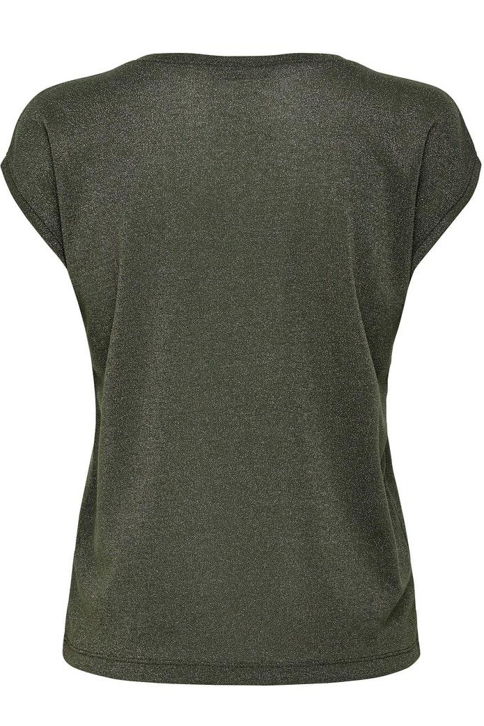 onlsilvery s/s v neck lurex top jrs 15136069 only t-shirt kalamata