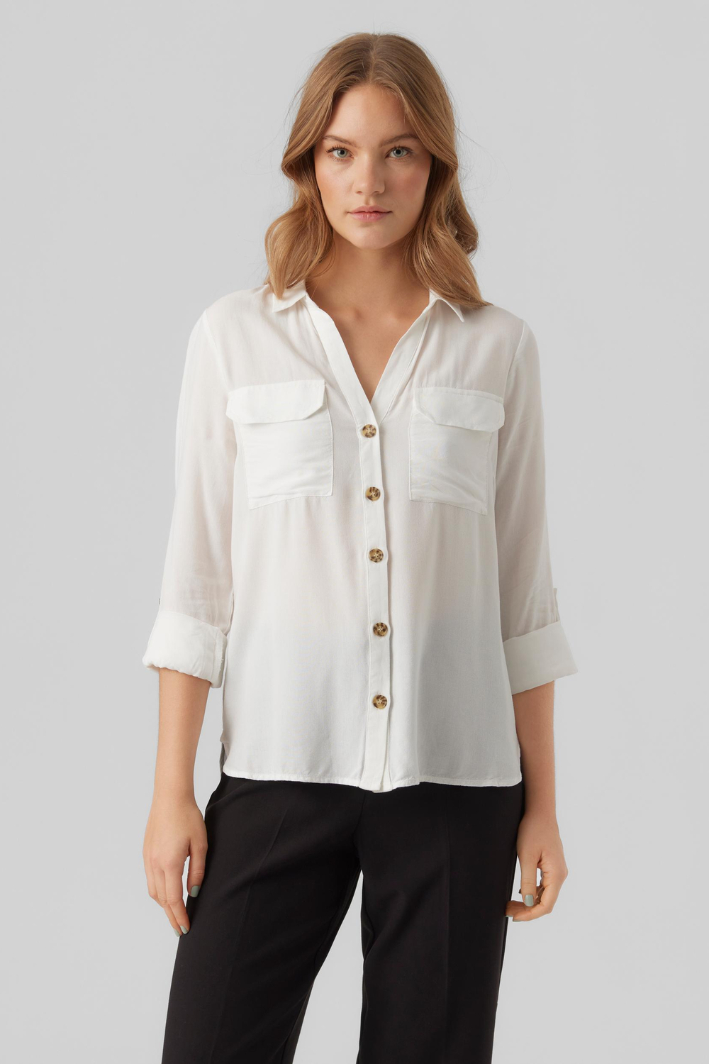 moda blouse noos white snow vmbumpy new shirt 10275283 l/s vero