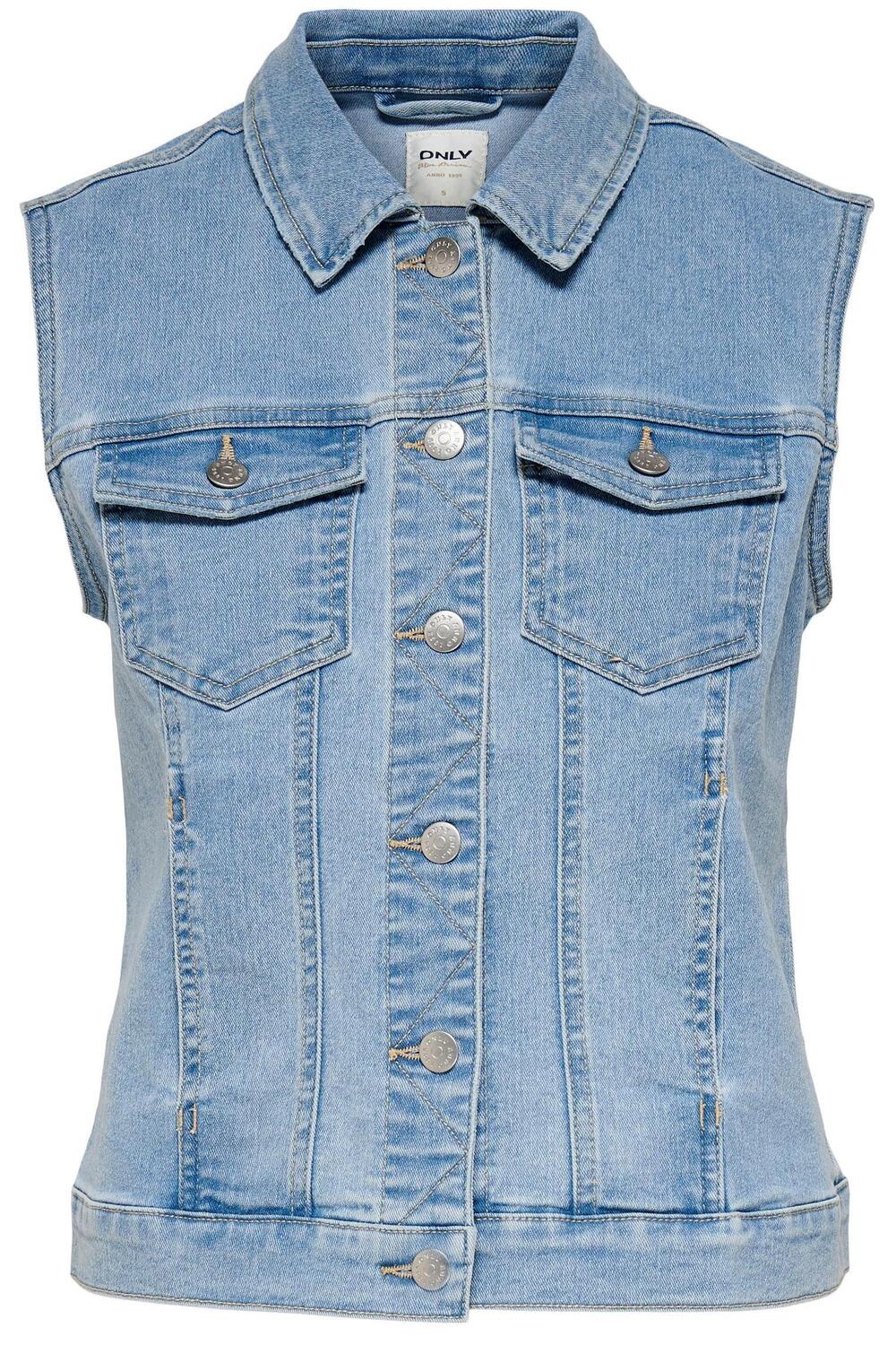 Daarbij pint Sceptisch onlwonder west bj dnm box 15257925 only gilet light blue denim