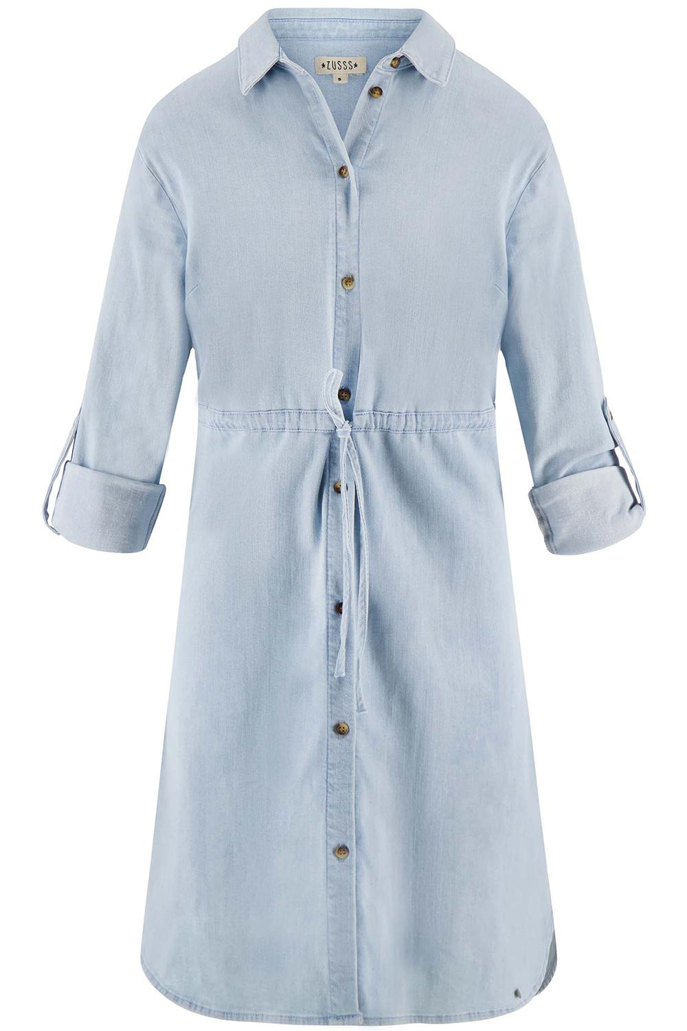 Beangstigend Bont Voorstel denim blousejurk 0301 044 4005 zusss jurk lichtblauw