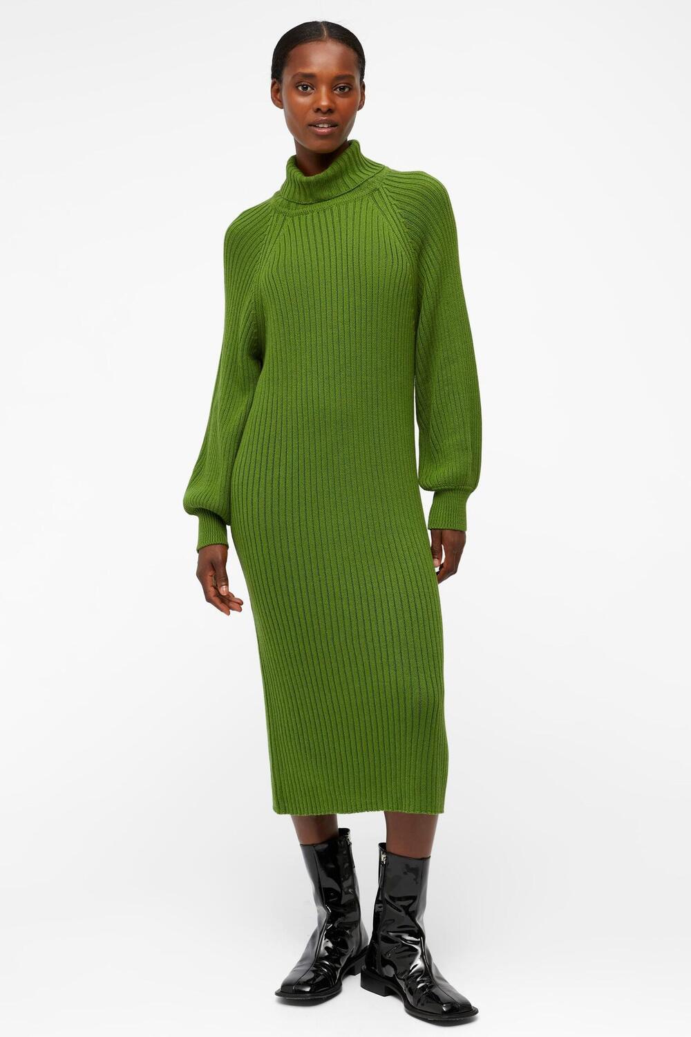objline l/s knit dress rep 23040386 object jurk artichoke green