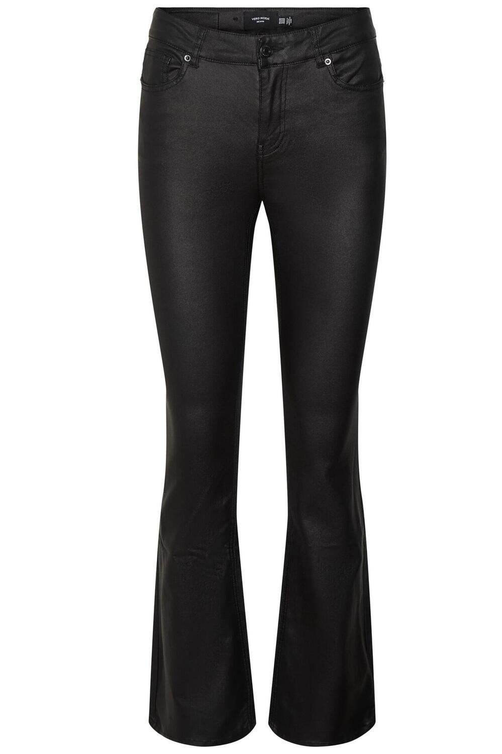 vmpeachy mr flared coated jeans 10269614 vero moda broek black