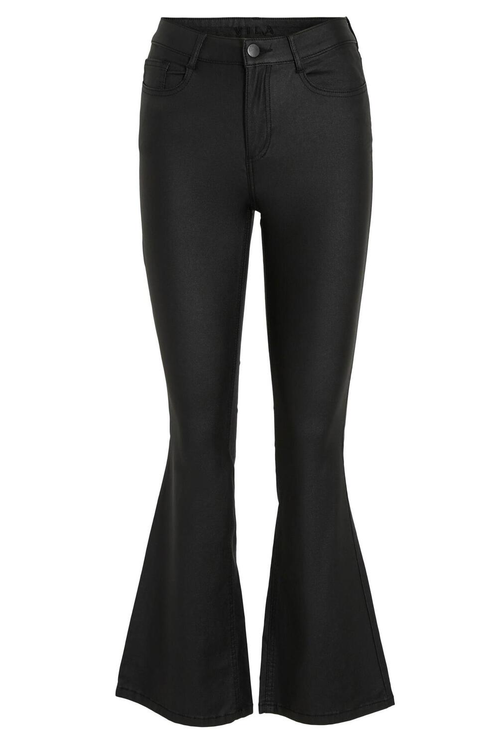 coated rw flared jeans n 14087709 vila broek black