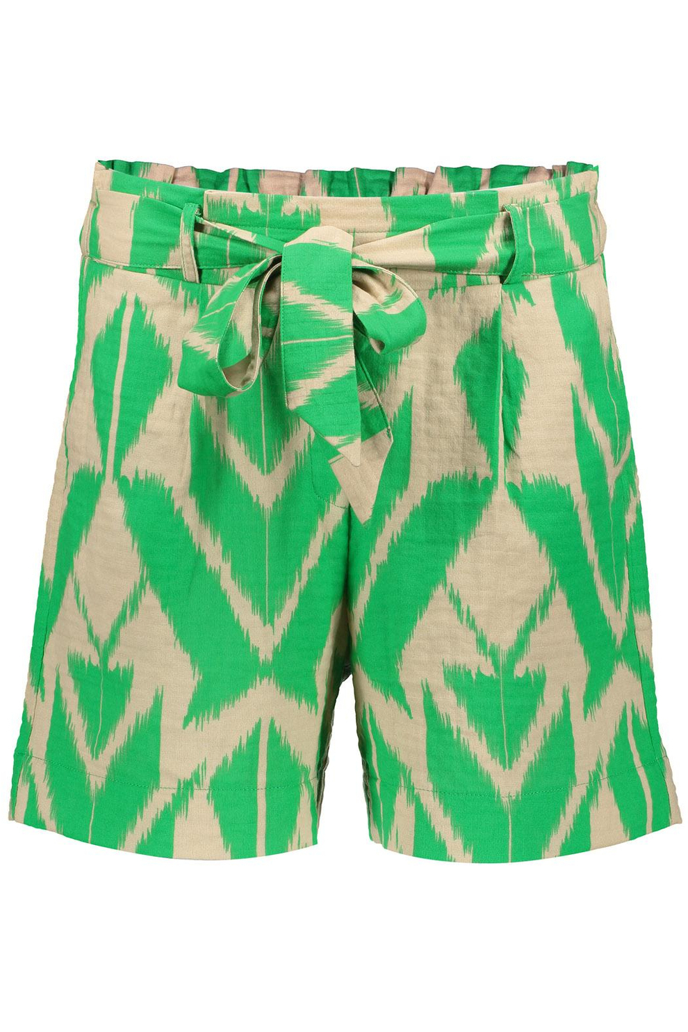 Reserveren theater Aandringen shorts met grafische print 31267 20 geisha korte broek green/sand combi